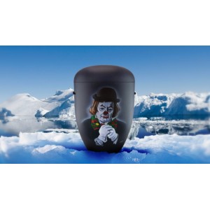 Hand Painted Biodegradable Cremation Ashes Funeral Urn / Casket - The Sad Clown